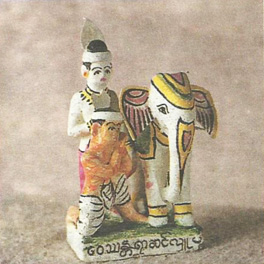 Народная глиняная игрушка Пагана - Весантара жертвует слона