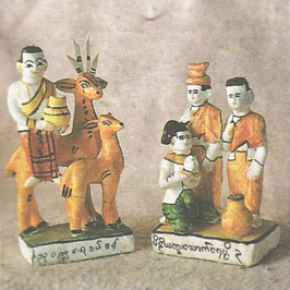 Народная глиняная игрушка Пагана - Эпизоды из джатаки о Саме